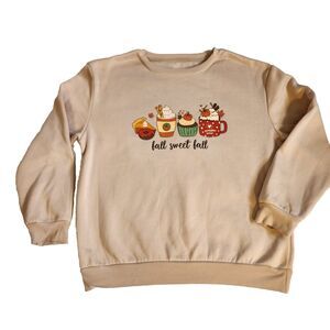 Shein Fall Sweet Fall Beige Womens Sweatshirt Size Medium